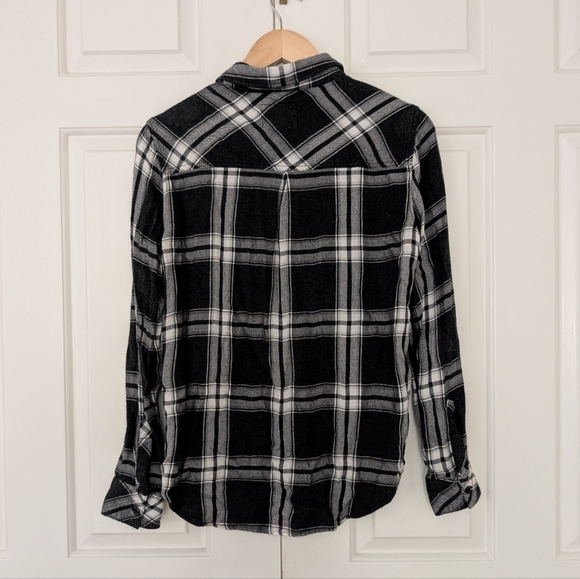 Rails Black and White Flannel Plaid Button Up - Picture 4 of 6